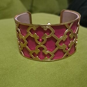 Brighton Cristo Toleto Elegant Pink and Gold Cuff Bracelet